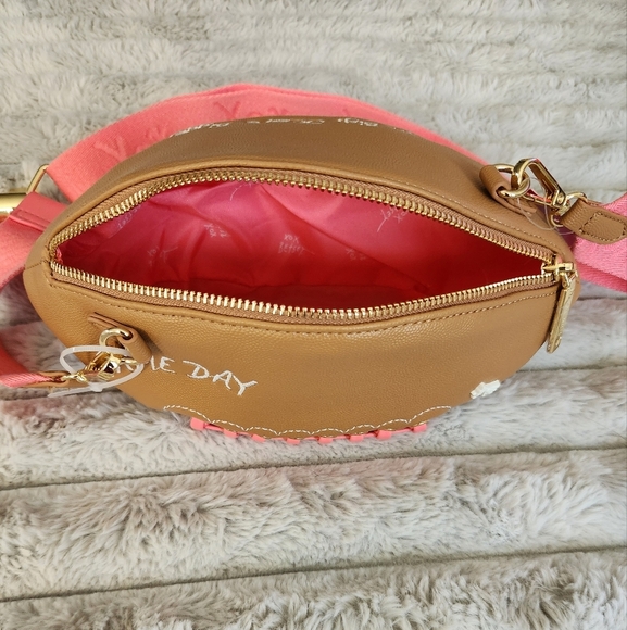 Betsey Johnson Brown and Pink Football Crossbody Bag NWT - Picture 9 of 15